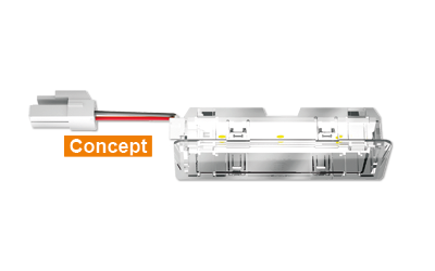 LED appliance lamp Square 63.5 x 25.6, asymmetrical