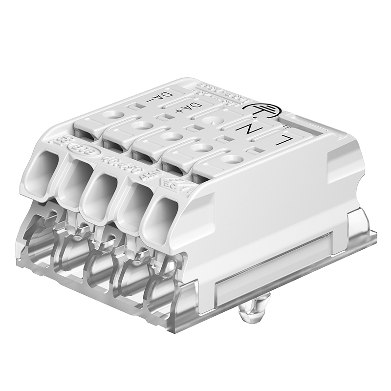 Compact Rast5 Snap-in L-N-ES-D+-DA- ES terminal block